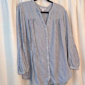 Old Navy split neck striped tunic top